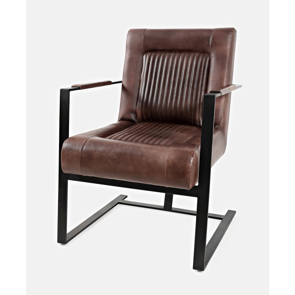 Genuine Leather Sled Chair Dark Sienna. Picture 5