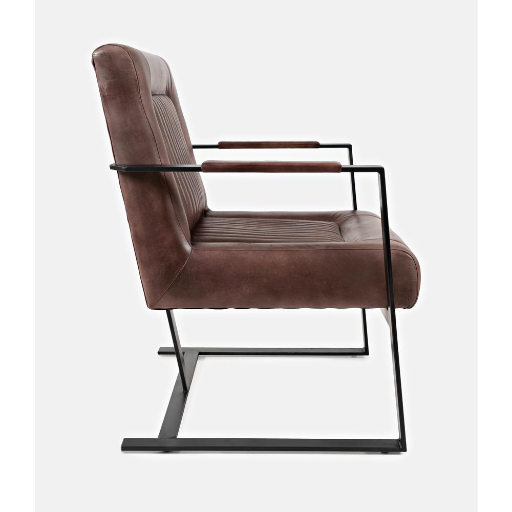 Genuine Leather Sled Chair Dark Sienna. Picture 6