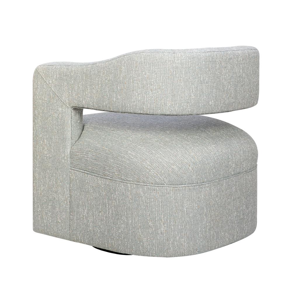Modern Sculpted Curved Upholstered Swivel Accent Chair. Picture 3