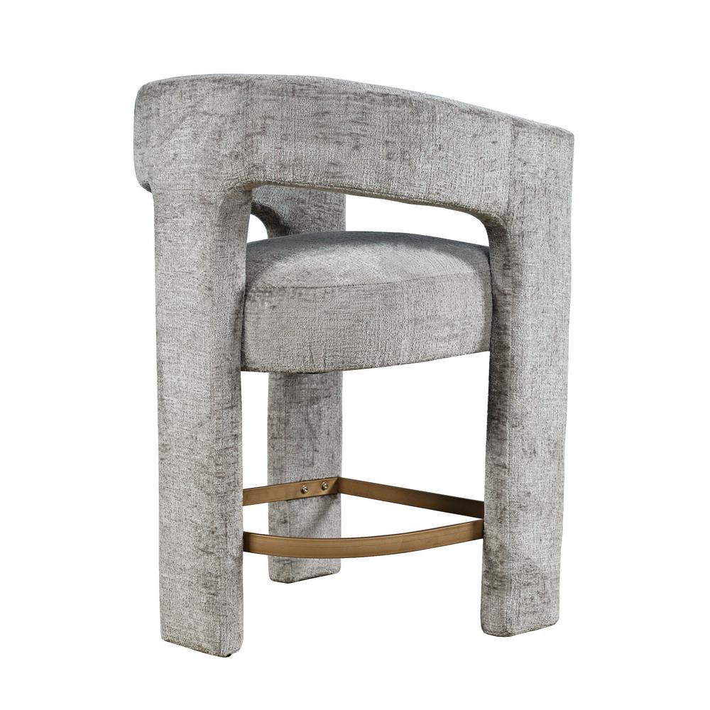 Gwen Modern Luxury Jacquard Fabric Upholstered Sculpture Counter Stool. Picture 6