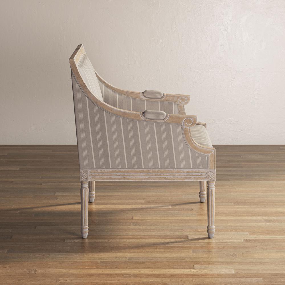French Detailing Solid Wood Upholstered Accent Chair - KD. Picture 8