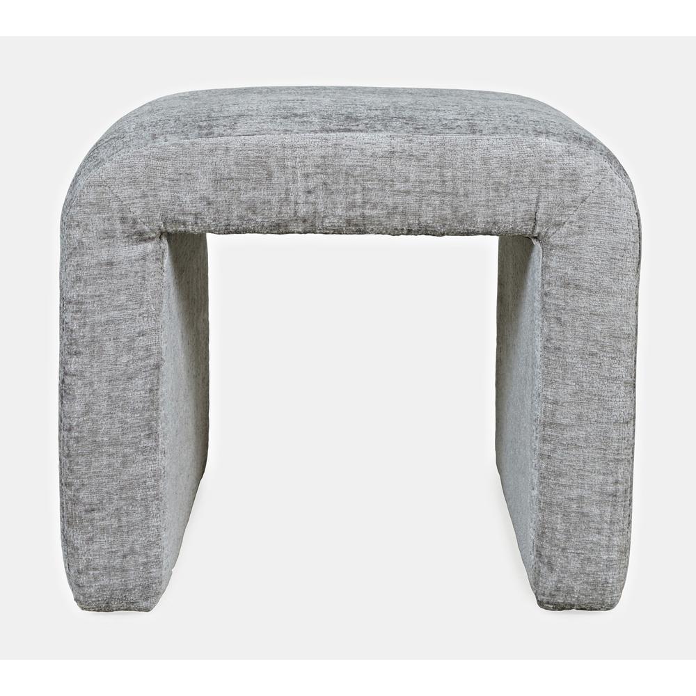 Modern Luxury Curved Upholstered Jacquard Petite Ottoman Bench - Set of 2. Picture 1