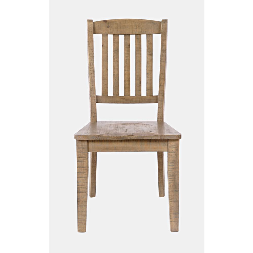Modern Rustic Solid Pine Slatback Dining Chair (Set of 2). Picture 1