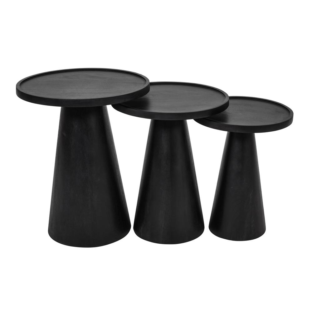 Knox Mid-Century Modern Solid Hardwood Round Accent Tables (Set of 3). Picture 5