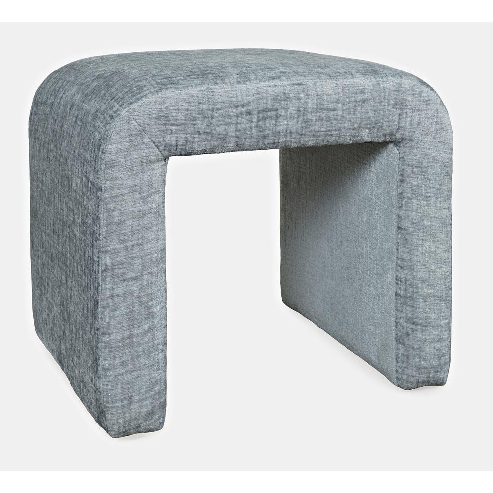 Modern Luxury Curved Upholstered Jacquard Petite Ottoman Bench - Set of 2. Picture 2