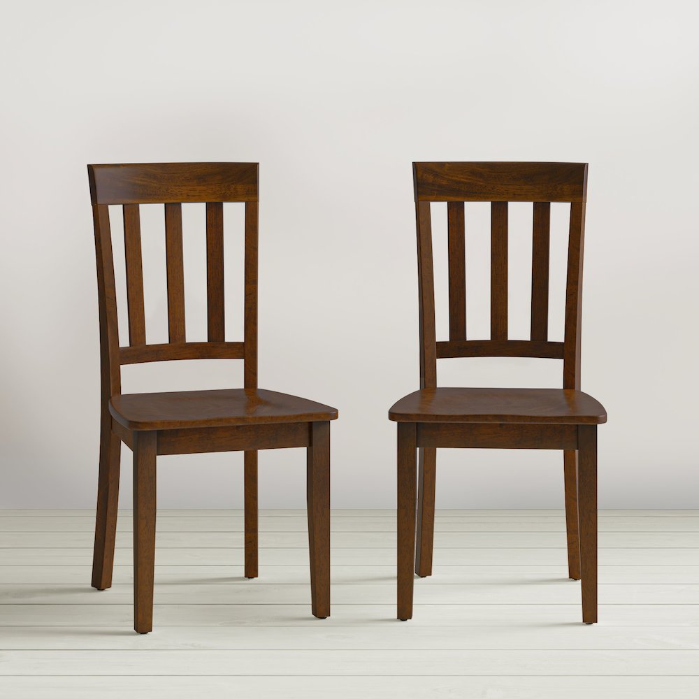 Simplicity Solid Wood Classic Slat Back Dining Chair (Set of 2). Picture 3