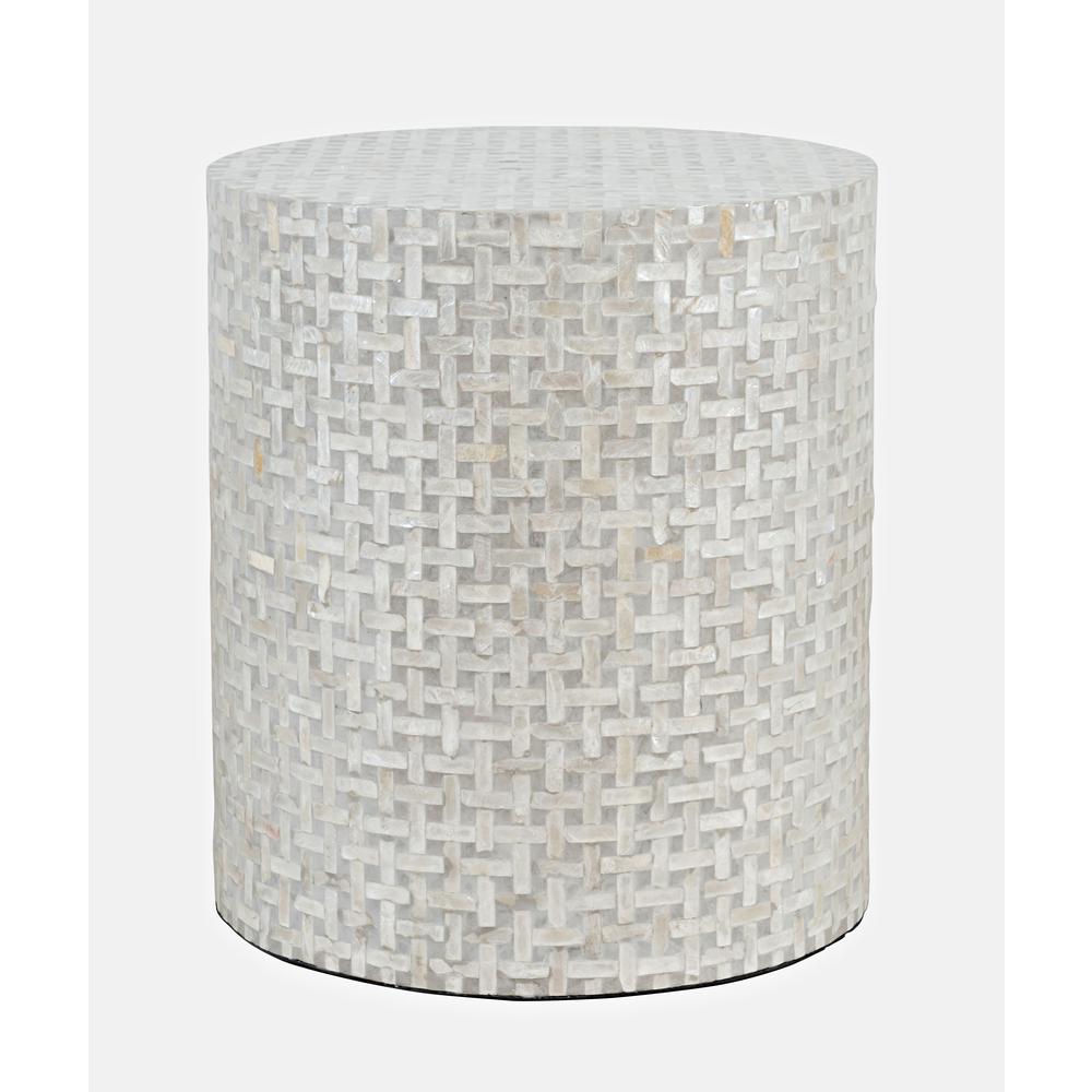 Small Terrazzo Handcrafted Capiz Shell Accent Table. Picture 1
