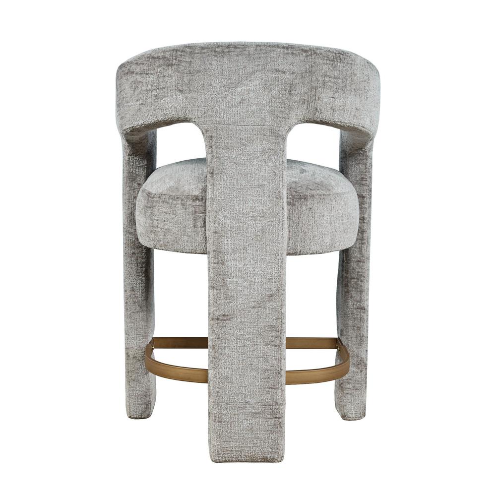 Gwen Modern Luxury Jacquard Fabric Upholstered Sculpture Counter Stool. Picture 3