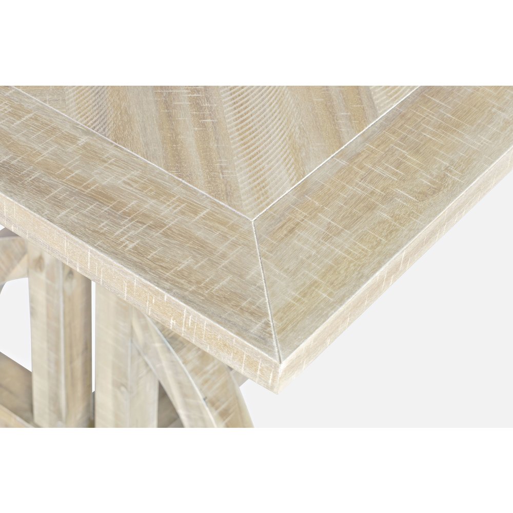 Fairview Transitional Herringbone Distressed Acacia Extension 78" Dining Table. Picture 4