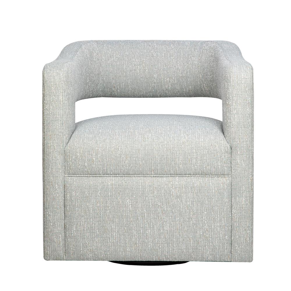 Modern Sculpted Curved Upholstered Swivel Accent Chair. Picture 1