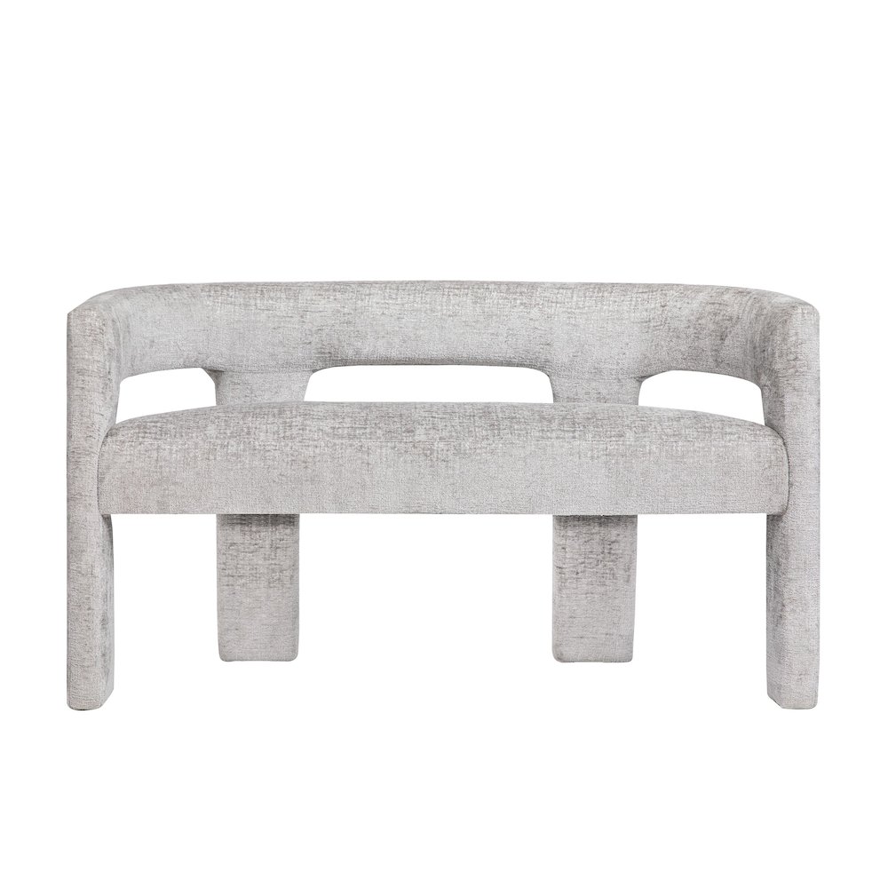 Gwen Modern Luxury Jacquard Fabric Upholstered Sculpture Bench. Picture 1