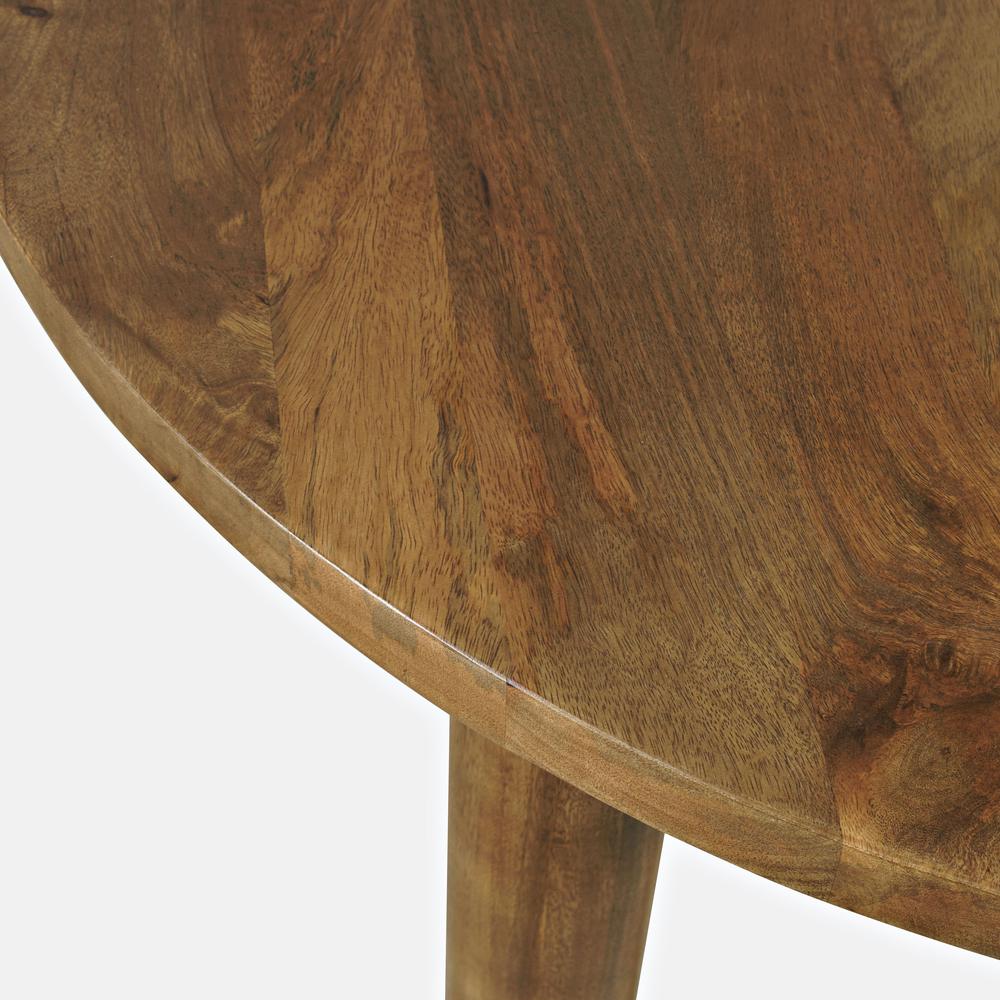 Bodhi 42" Round Rustic Solid Wood Dining Table. Picture 4