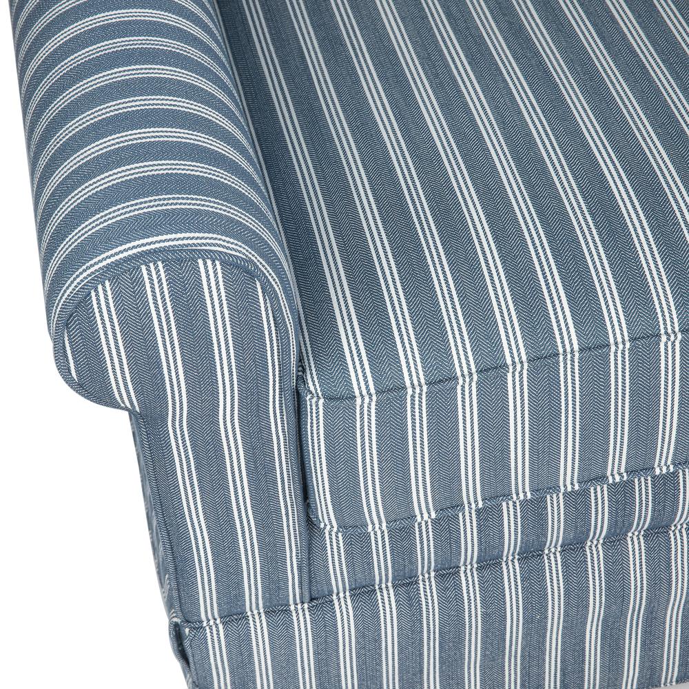 Traditional Striped Upholstered Skirted Swivel Accent Chair. Picture 4