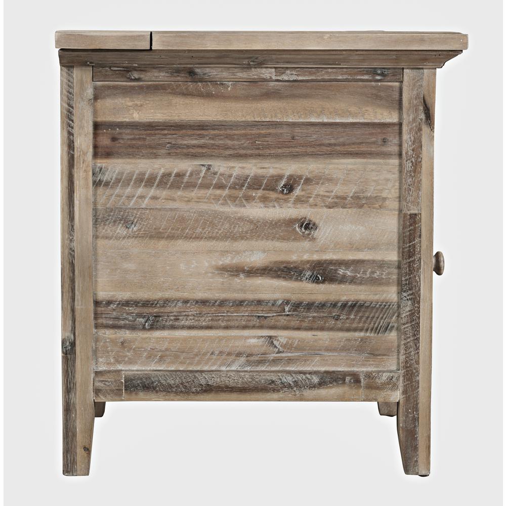 Distressed Acacia USB Charging Chairside End Table. Picture 10