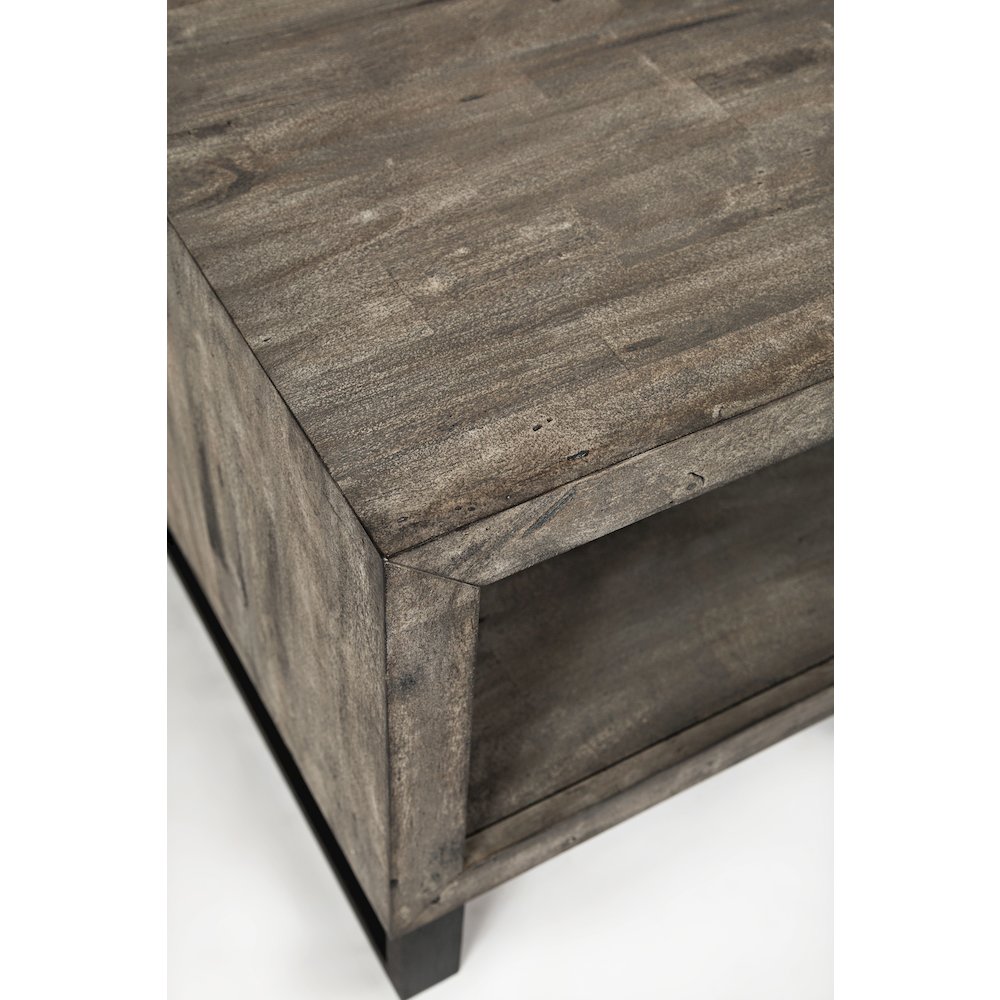 Mulholland Drive Modern Distressed Solid Wood End Table. Picture 4