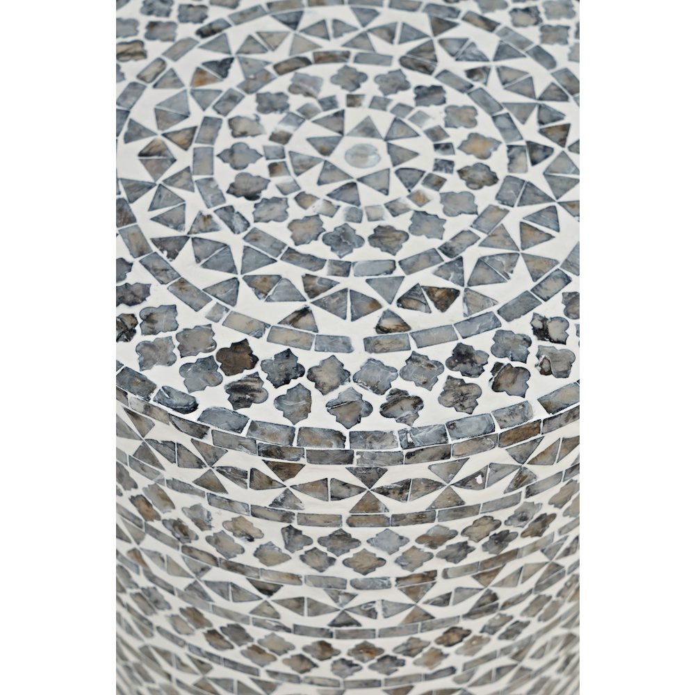Global Archive Small Terrazzo Handcrafted Capiz Shell Accent Table. Picture 3