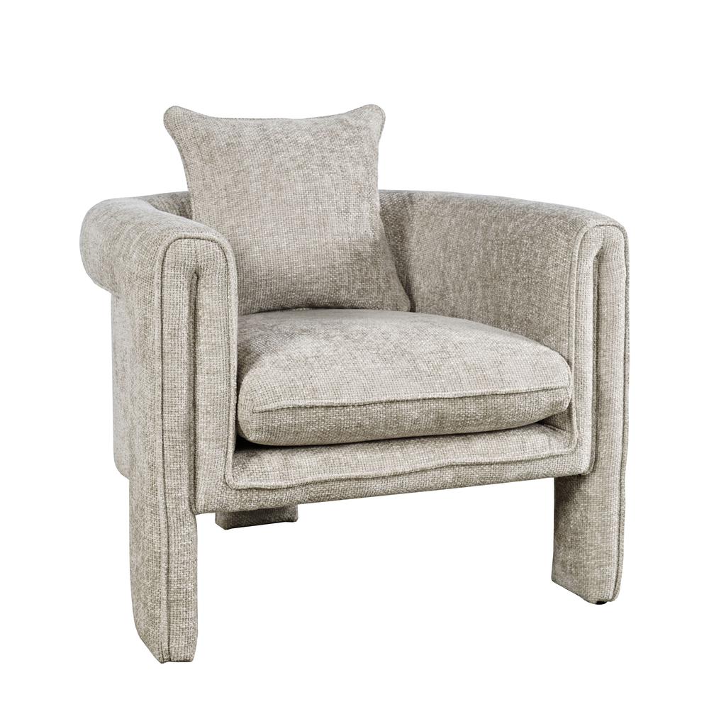 Adley Modern Upholstered Vintage Accent Armchair with Pillow. Picture 2