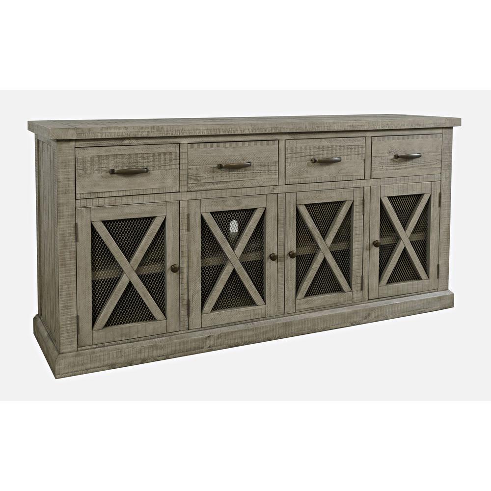 70" Rustic Distressed Pine Four Drawer Sideboard Buffet Server. Picture 3