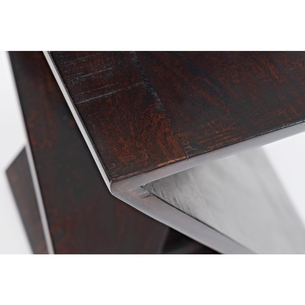 Global Archive Solid Mango Hardwood Modern Angled Jasper Table. Picture 5