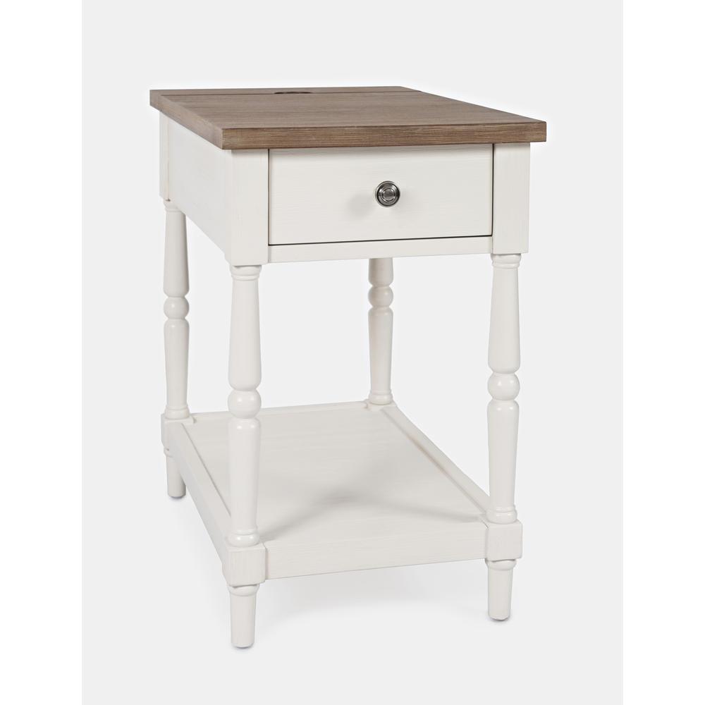 Country Farmhouse USB Charging Chair Side Table. Picture 3