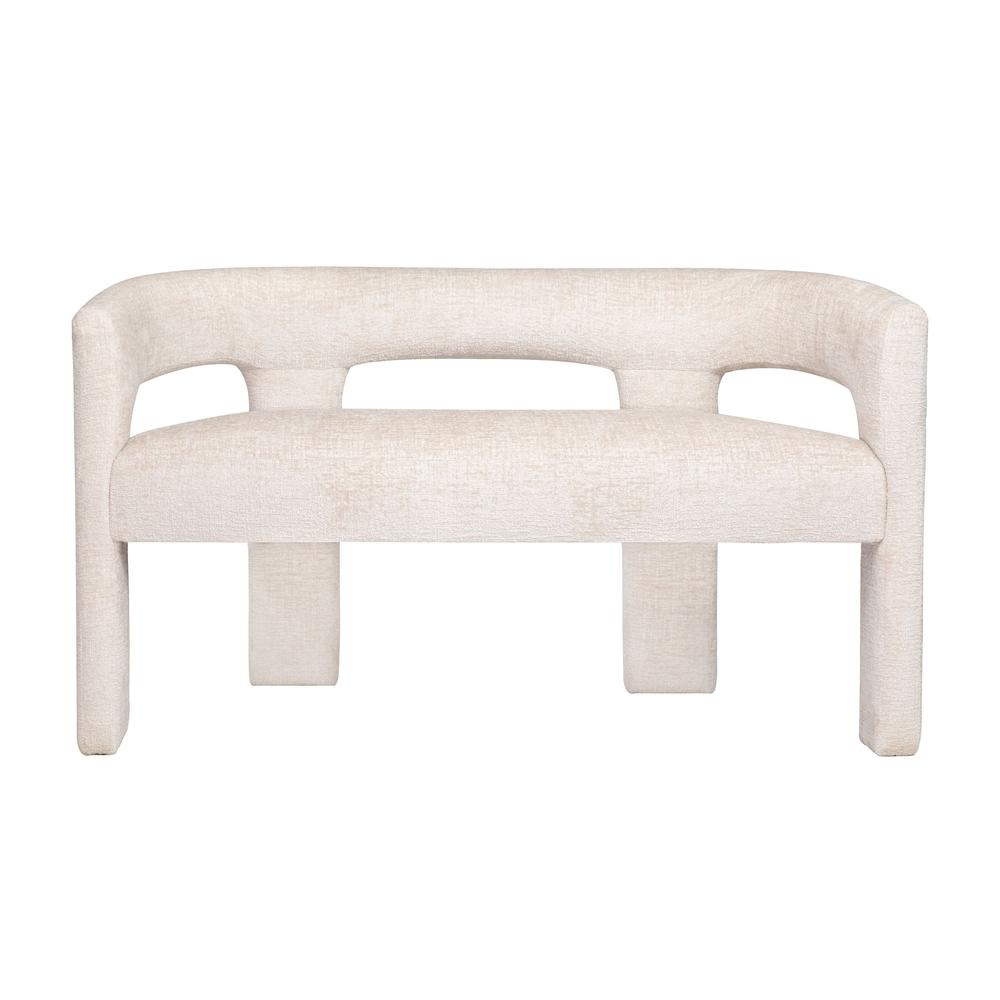 Modern Luxury Jacquard Fabric Upholstered Sculpture Bench. Picture 1