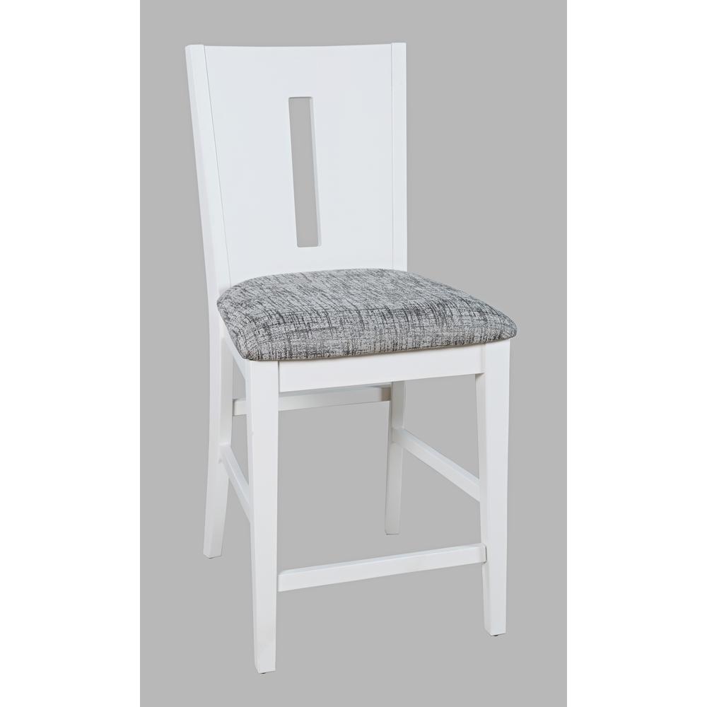 Contemporary Slotback Upholstered Counter Stool (Set of 2). Picture 3
