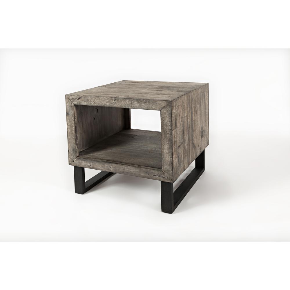 Modern Distressed Solid Wood End Table. Picture 2