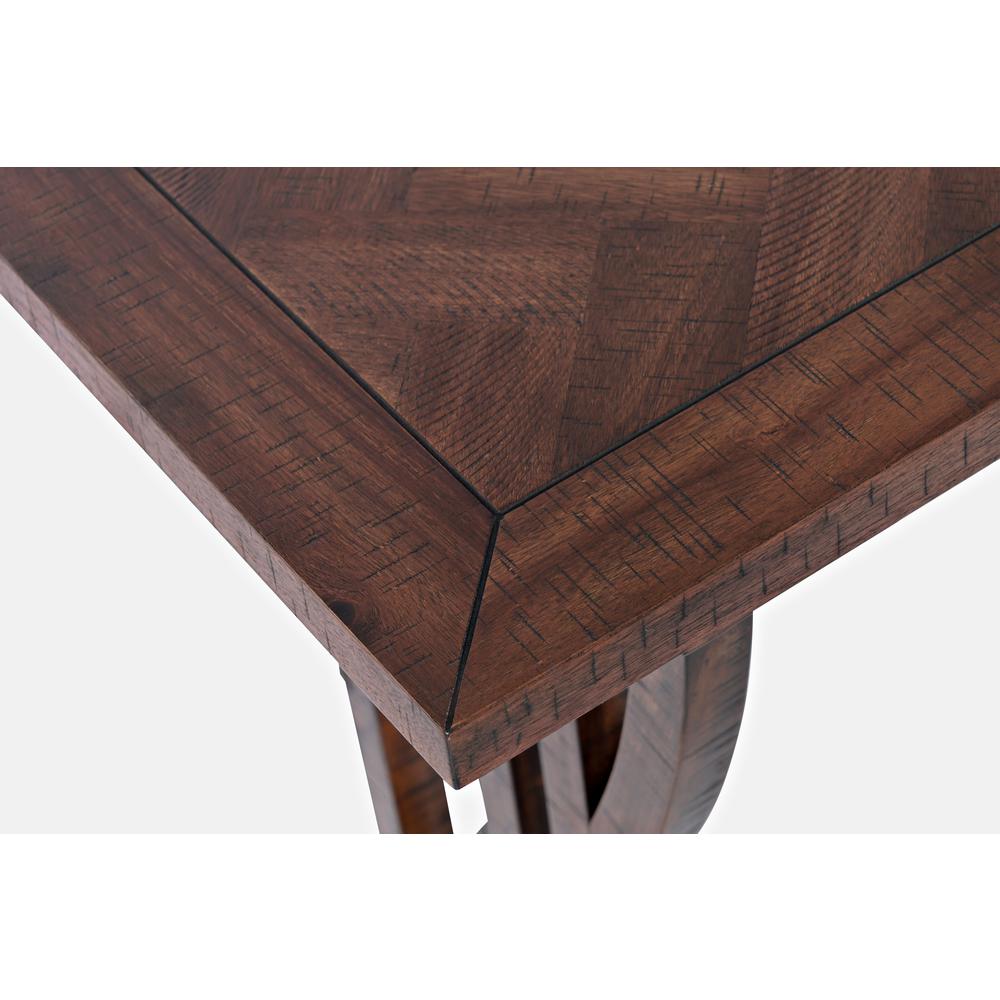 Transitional Herringbone Counter Height Four Piece Console 74" Dining Table Set. Picture 4