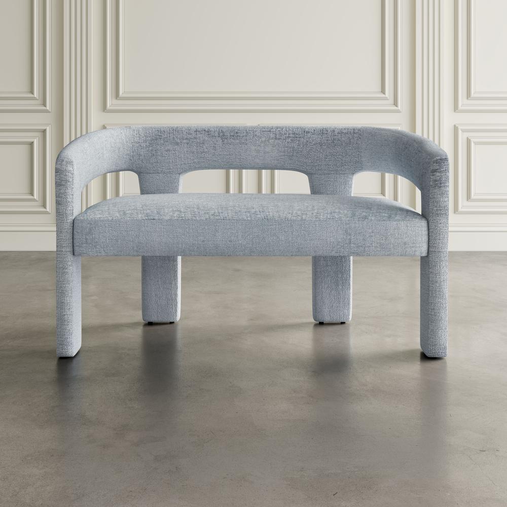 Modern Luxury Jacquard Fabric Upholstered Sculpture Bench. Picture 8