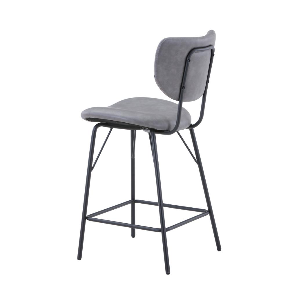 Modern Faux Leather Split-Back Upholstered Counter Height Barstool (Set of 2). Picture 3
