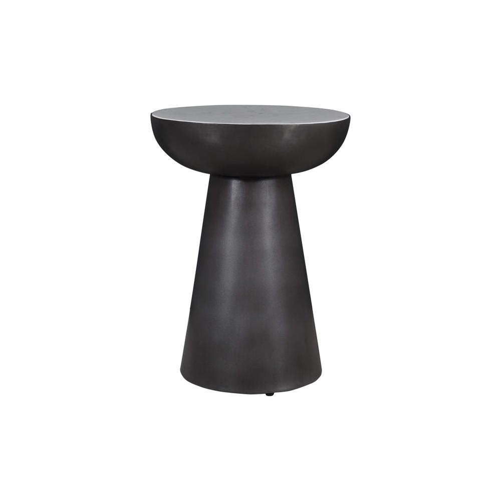Modern Luxury Marble and Iron 15" Round Pedestal Chairside End Table. Picture 1