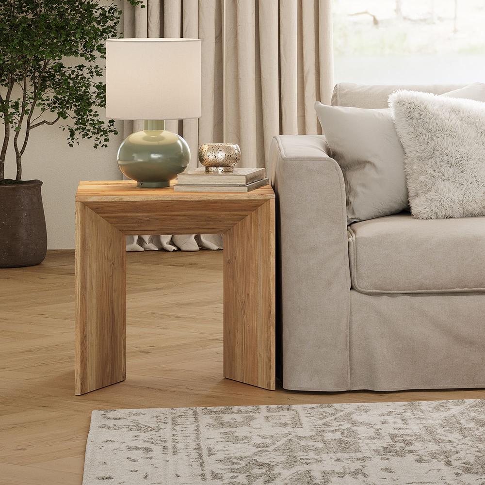 Lux Solid Wood Modern Angled End Table. Picture 7