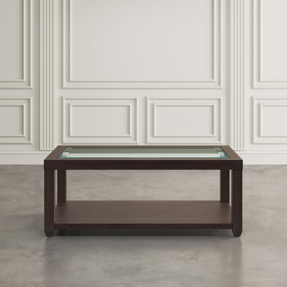 Contemporary Rectangular Glass Inlay Coffee Table. Picture 6
