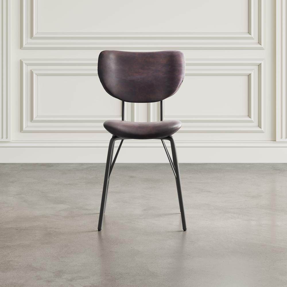 Contemporary Modern Faux Leather Split-Back Upholstered Dining Chair (Set of 2). Picture 13