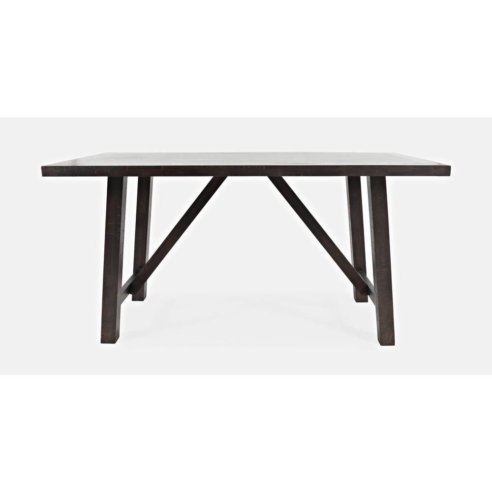 72" Counter Height Distressed Acacia Trestle Dining Table. Picture 1