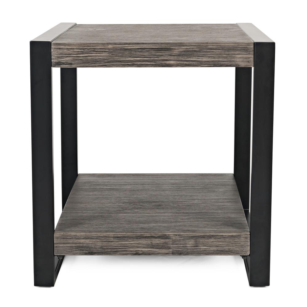 Modern Loft Iron and Wood End Table. Picture 1