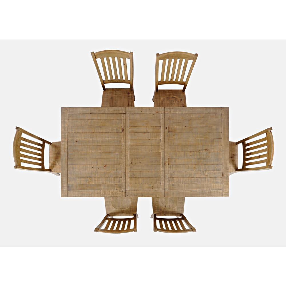 Solid Pine 78" Seven-Piece Dining Set with Slat Chairs. Picture 3