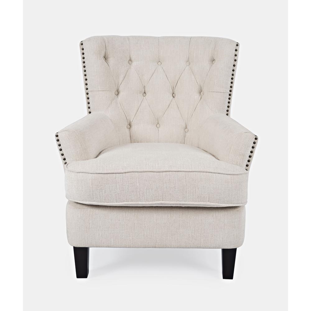 Transitional Upholstered Accent Chair with Nailhead Trim. Picture 1