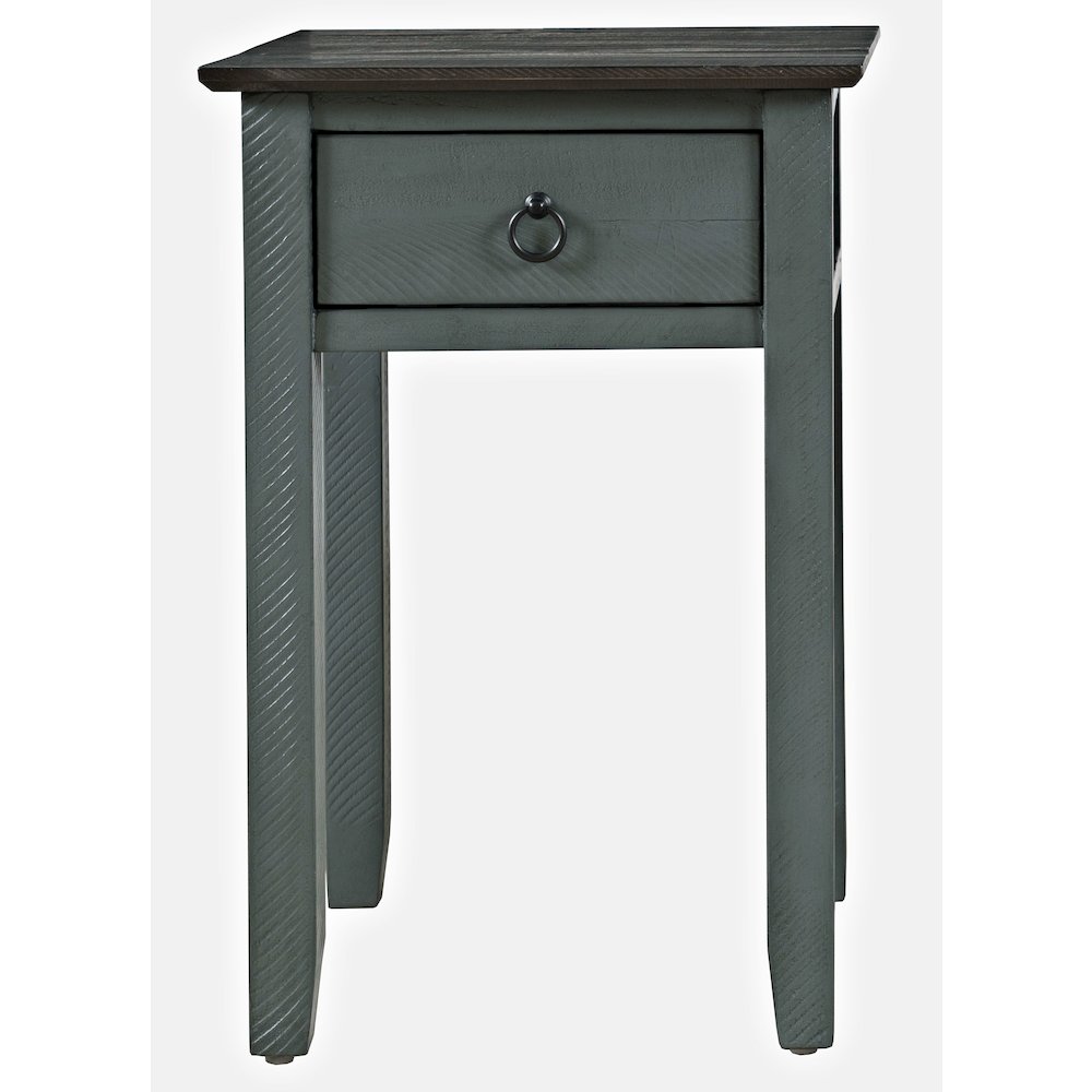 Devon Farmhouse Distressed Solid Wood End Table. Picture 1