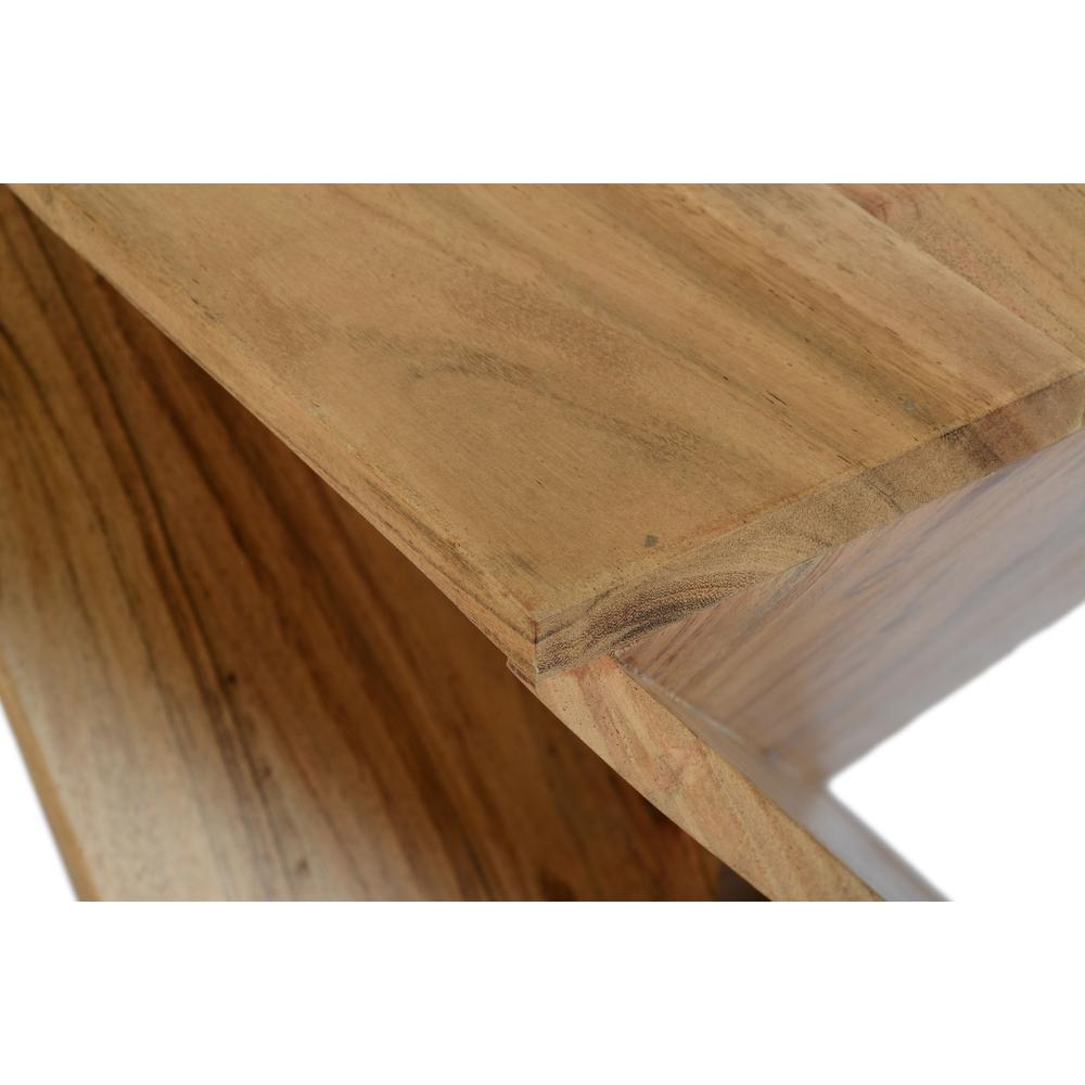 Solid Mango Hardwood Modern Angled Jasper Table. Picture 5