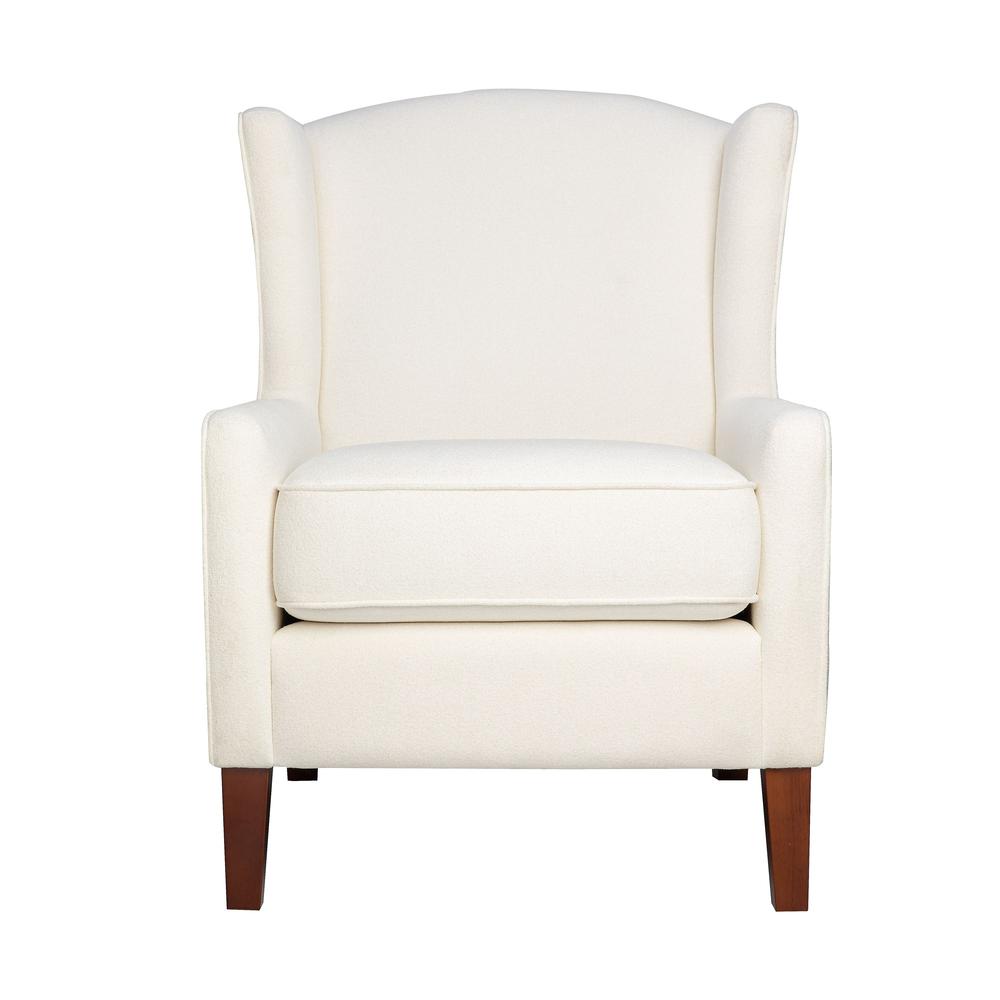 Thompson Traditional Classic Wingback Upholstered Accent Chair, Beige Floral. Picture 2