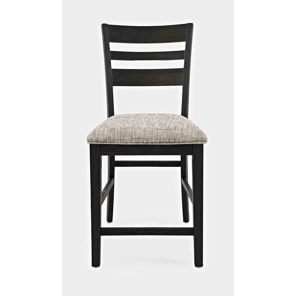 Contemporary Ladderback Upholstered Counter Stool (Set of 2). Picture 1