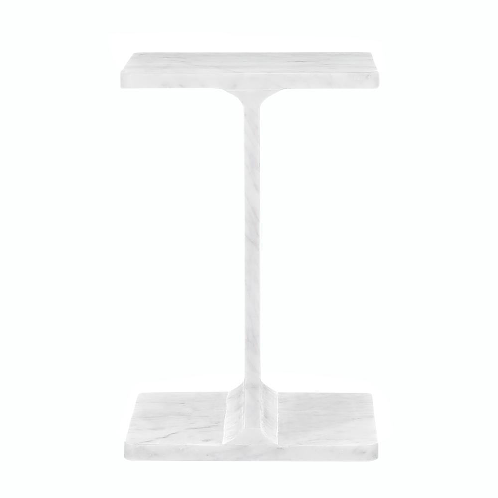 Enzo Luxury Genuine Solid Marble Icon End Table. Picture 1
