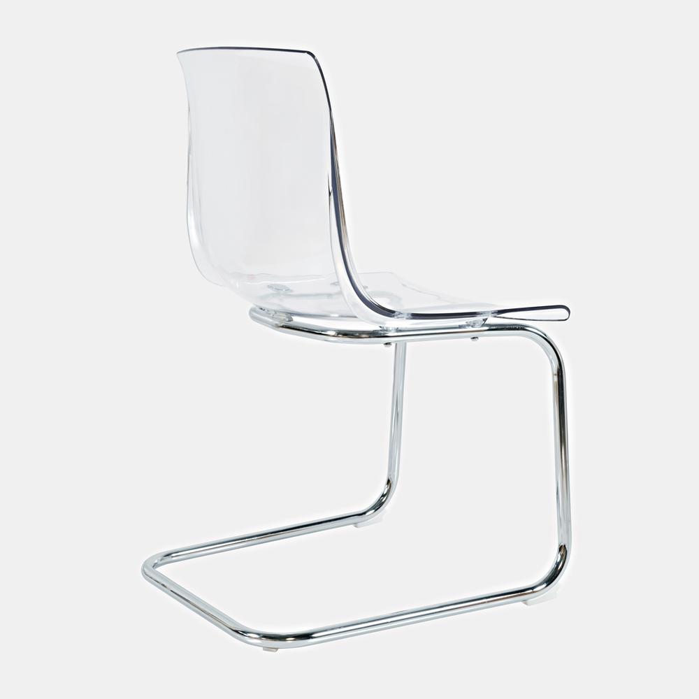 Clarity Modern Contemporary Clear Acrylic Dining Chair (Set of 2). Picture 5