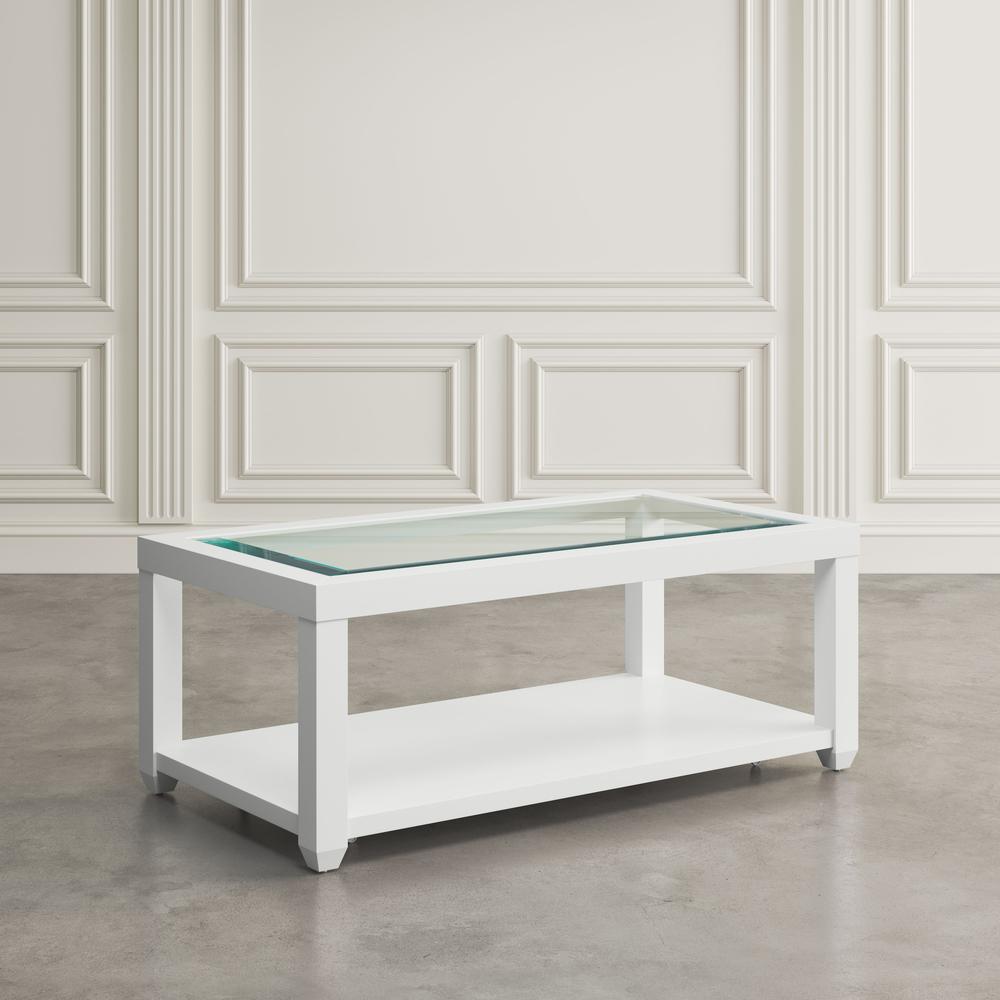 Contemporary Rectangular Glass Inlay Coffee Table. Picture 8