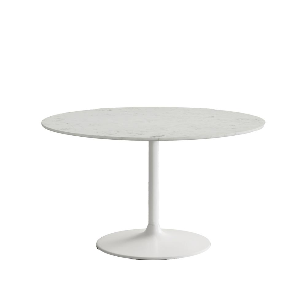 54" Modern Luxury Pedestal Round Marble Dining Table. Picture 1