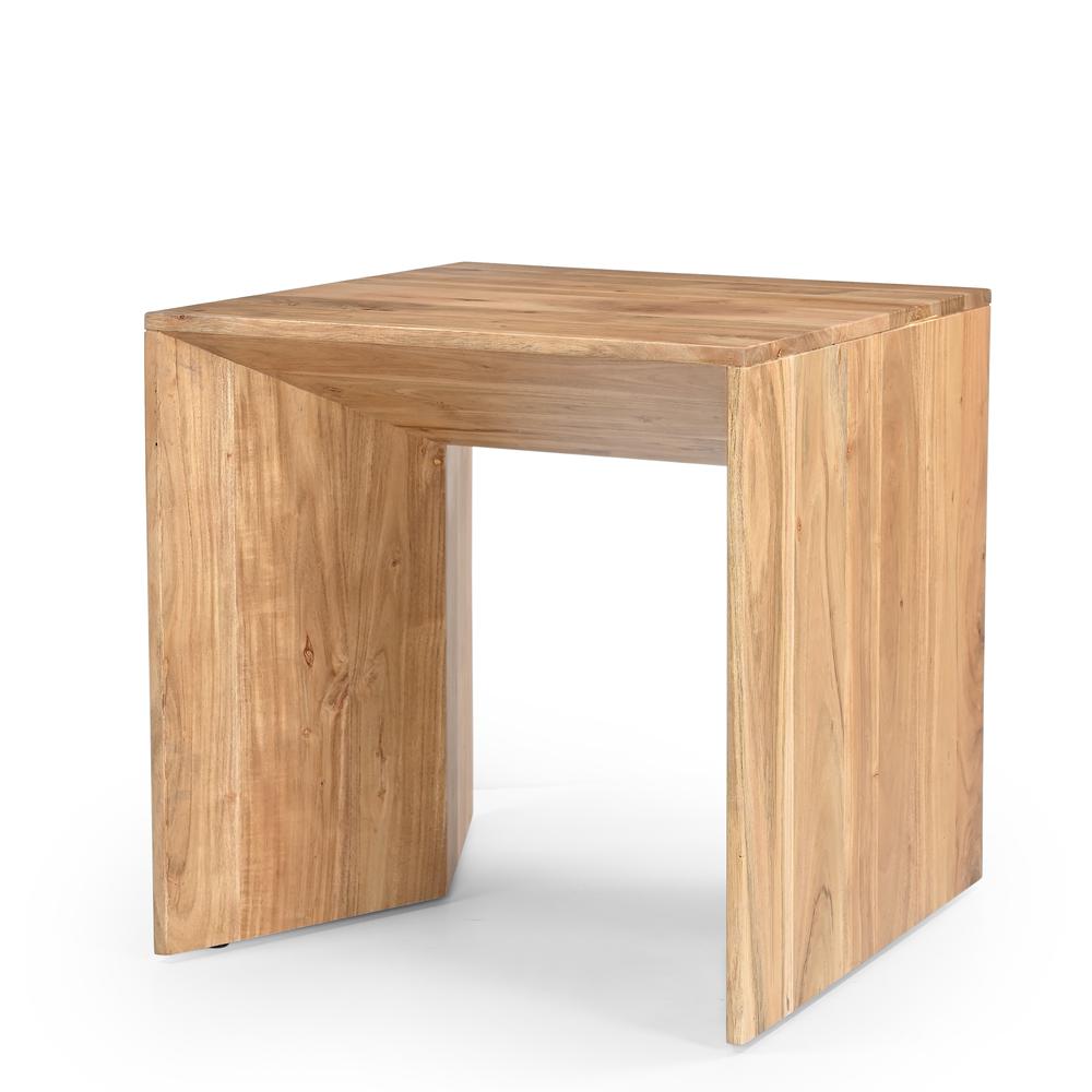 Lux Solid Wood Modern Angled End Table. Picture 2