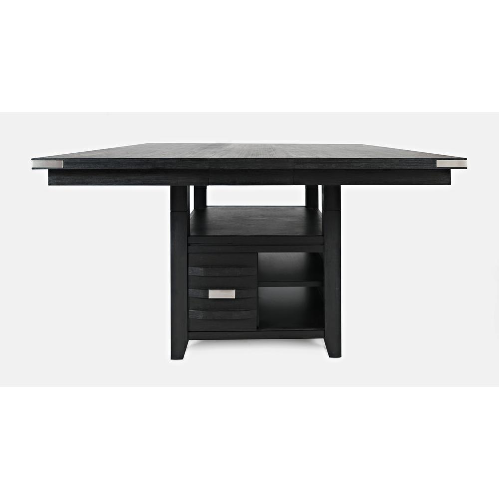 Contemporary Adjustable Height Square 60" Storage Table, Dark Charcoal. Picture 1
