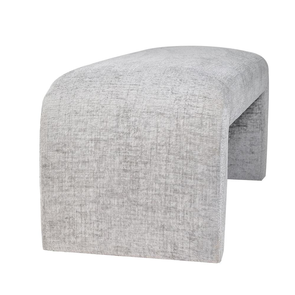 Modern Luxury Curved Upholstered Jacquard Bench - Small. Picture 3