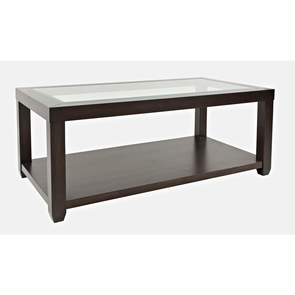 Contemporary Rectangular Glass Inlay Coffee Table. Picture 3
